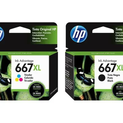 Kit De Cartucho De Tinta Hp 667xl Black + Hp 667xl Color.