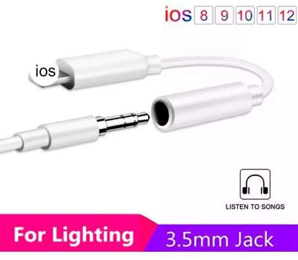 Imagem 5 de 5 do produto Adaptador Compativel Com Iphone Lightning Para Fone Ouvido P2