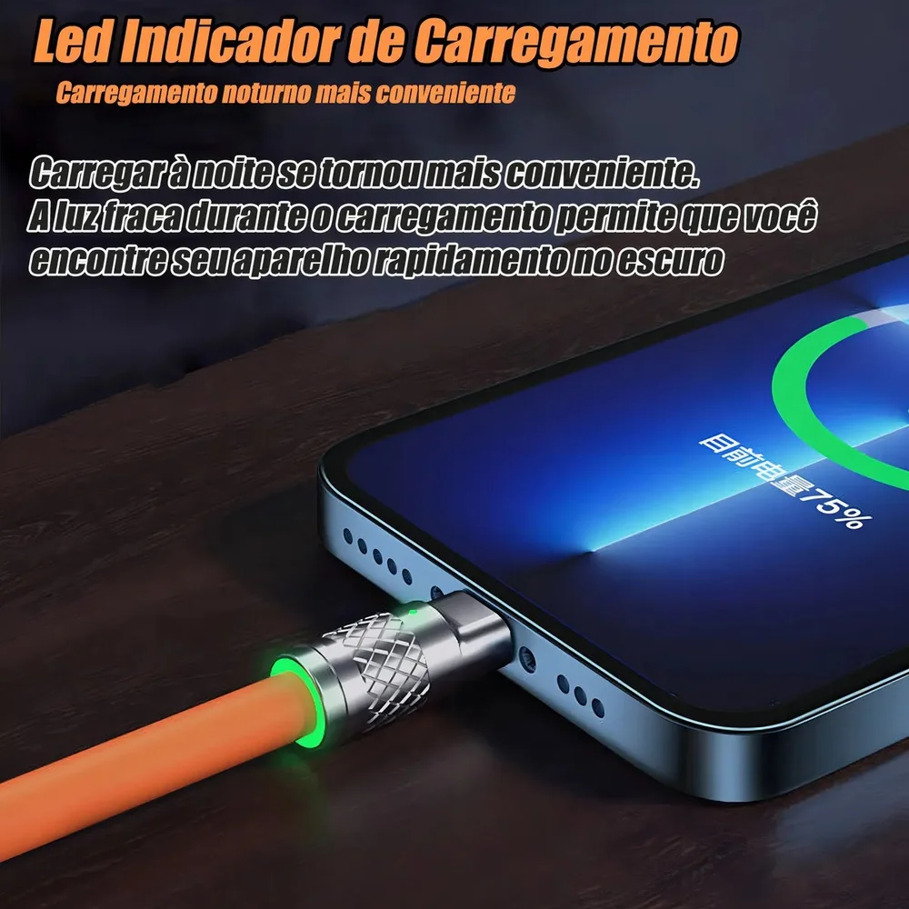 Imagem 3 de 4 do produto Cabo Usb 3 Em 1 Com Carregamento Rápido De 120w