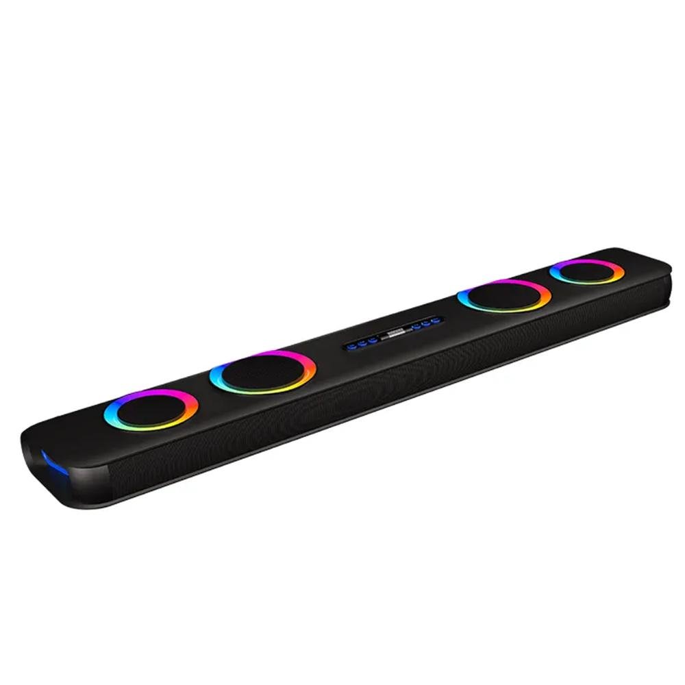 Home Theater 2.1 Ch 100w Rms, Entrada HDMI Arc Usb Bluetooth, Microfones Sem Fio, LED
