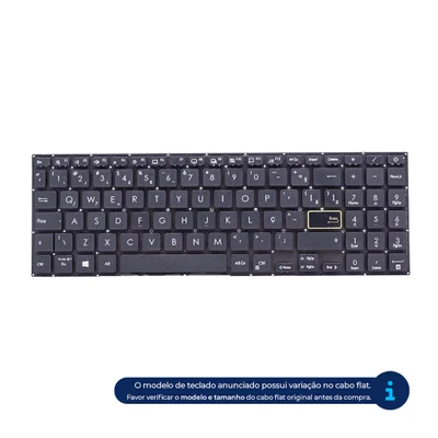 Teclado Para Notebook Asus Vivobook X513ea-bq3027w | Preto Abnt2