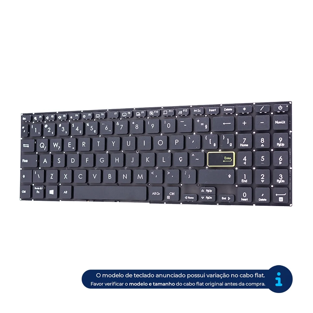 Teclado Para Notebook Asus Vivobook K513ea-l13522w | Preto Abnt2