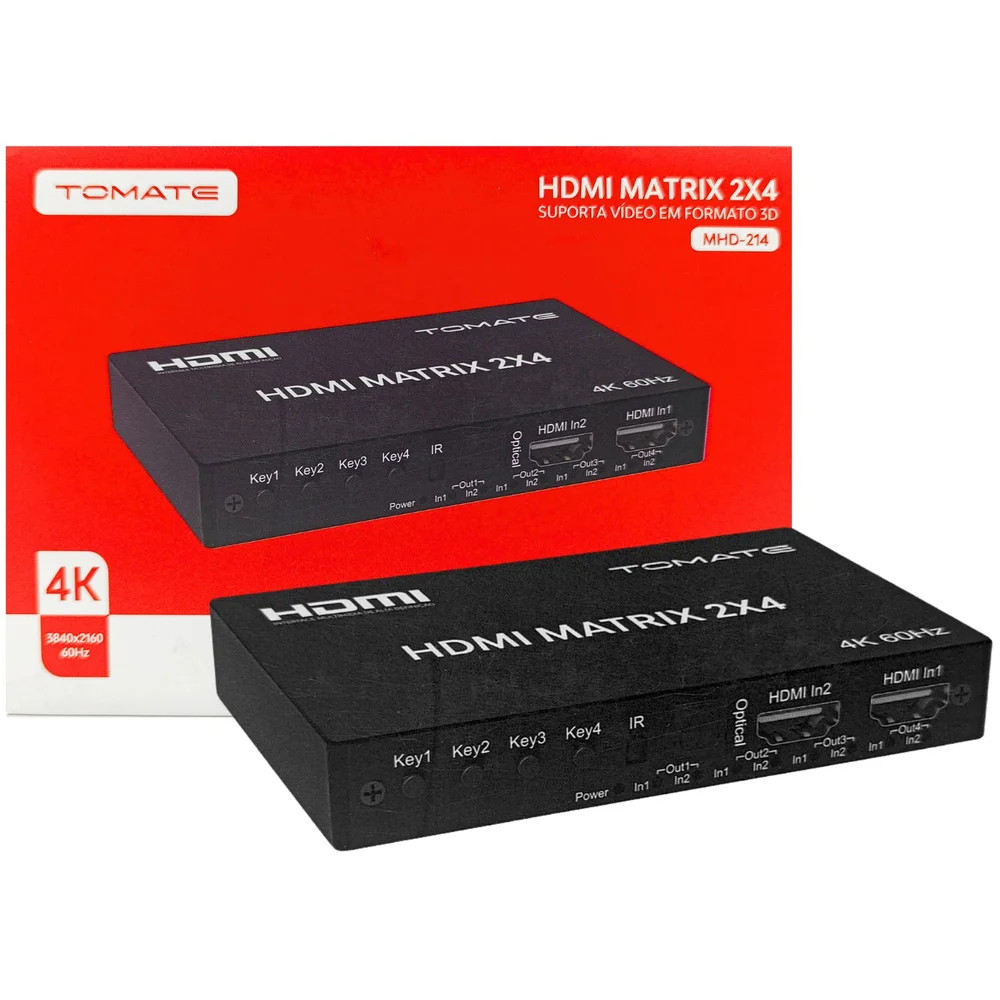 HDMI Matrix 2x4 4K Tomate MHD214