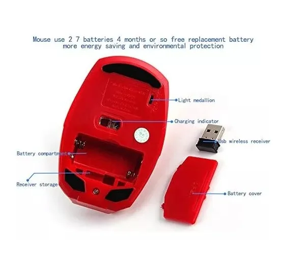 Imagem 5 de 5 do produto Mouse Sem Fio Homem De Ferro Wireless 2.4g Mouse Óptico Para Computador Desktop Laptop PC Mac Dourado