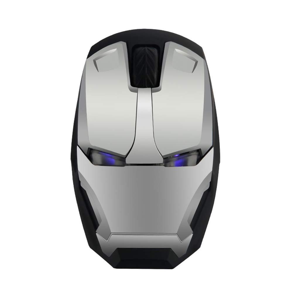 Mouse Sem Fio Homem De Ferro Wireless 2.4g Mouse Óptico Para Computador Desktop Laptop PC Mac (prateado)