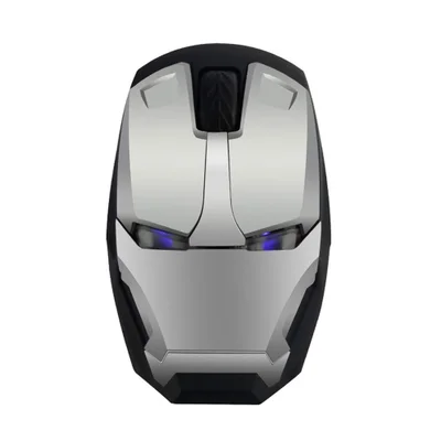 Mouse Sem Fio Homem De Ferro Wireless 2.4g Mouse Óptico Para Computador Desktop Laptop PC Mac (prateado)