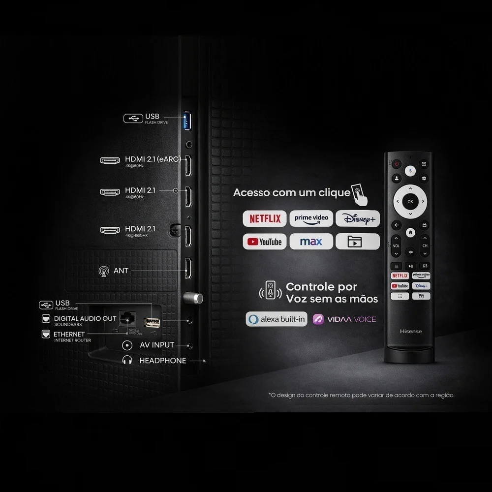 Smart TV Hisense QLED 4K 100" 100Q7QG com Processador AI Dolby Vision HDR10+ Adaptative HLG Filmmaker Mode Dolby Gaming Dolby Atmos e Alexa Smart TV Hisense QLED 4K 100" 100Q7QG com Processador AI Dolby Vision HDR10+ Adaptative HLG Filmmaker Mode Dolby Gaming Dolby Atmos e Alexa