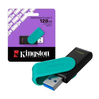 Pen Drive 128gb Usb 3.2 DataTraveler Exodia S DTXS/128GB Kingston