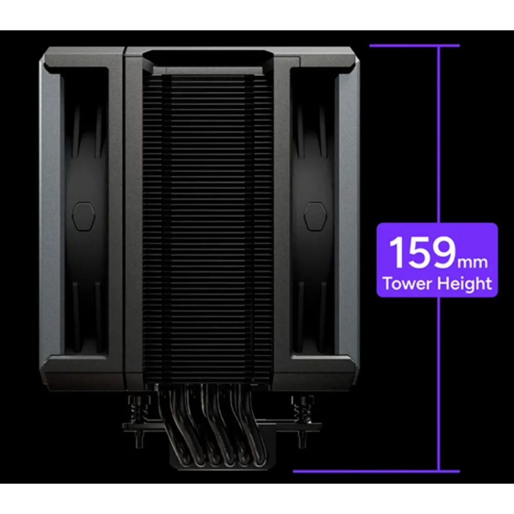 Imagem 3 de 5 do produto Cooler Para Processador Hyper 612 Apex - Intel / Amd - Preto - Cooler Master Mpa-t6pn-225pk-r1