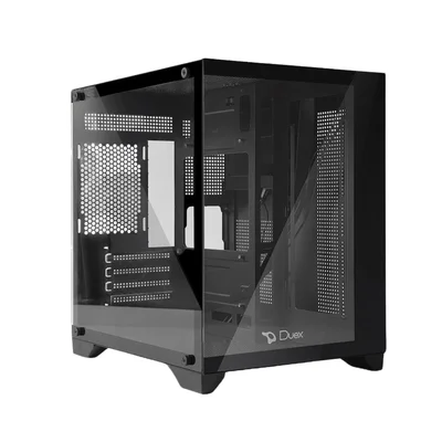 Gabinete Gamer Duex Aquário Dxss05b, Vidro Temperado, Sem Fans, Preto