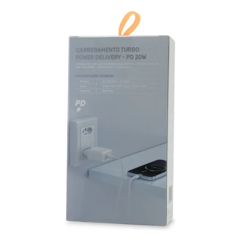 Imagem 2 de 5 do produto Carregador Celular Kaidi Kd-669 Cl Tipo C- Lightning Turbo 20w cor Branco ótima qualidade