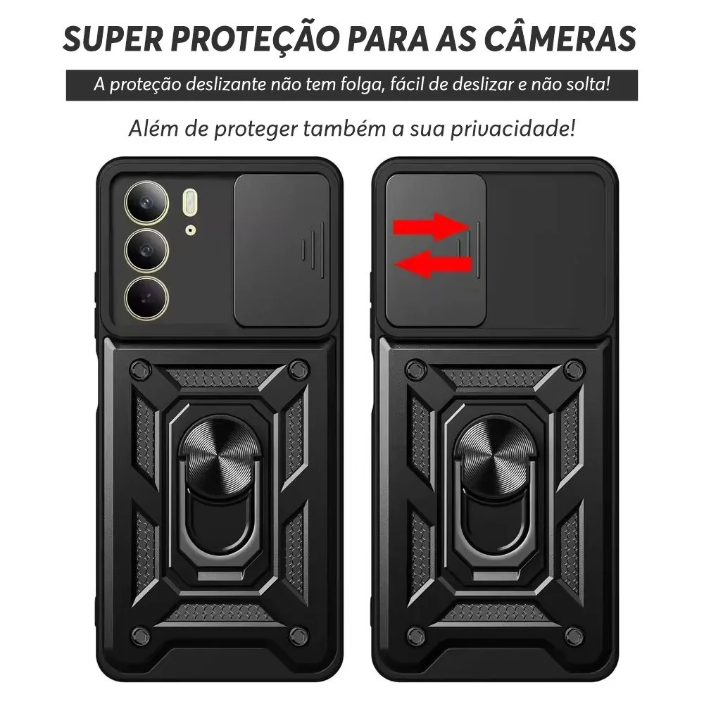 Imagem 3 de 5 do produto Capa Militar P/ Realme C75 - Capinha Case Protetora Anti Impacto Queda Armadura Resistente