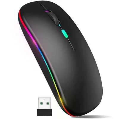 Mouse Sem Fio Usb Wireless 2,4ghz E Bluetooth Exbom 1600dpi Cores Sortidas