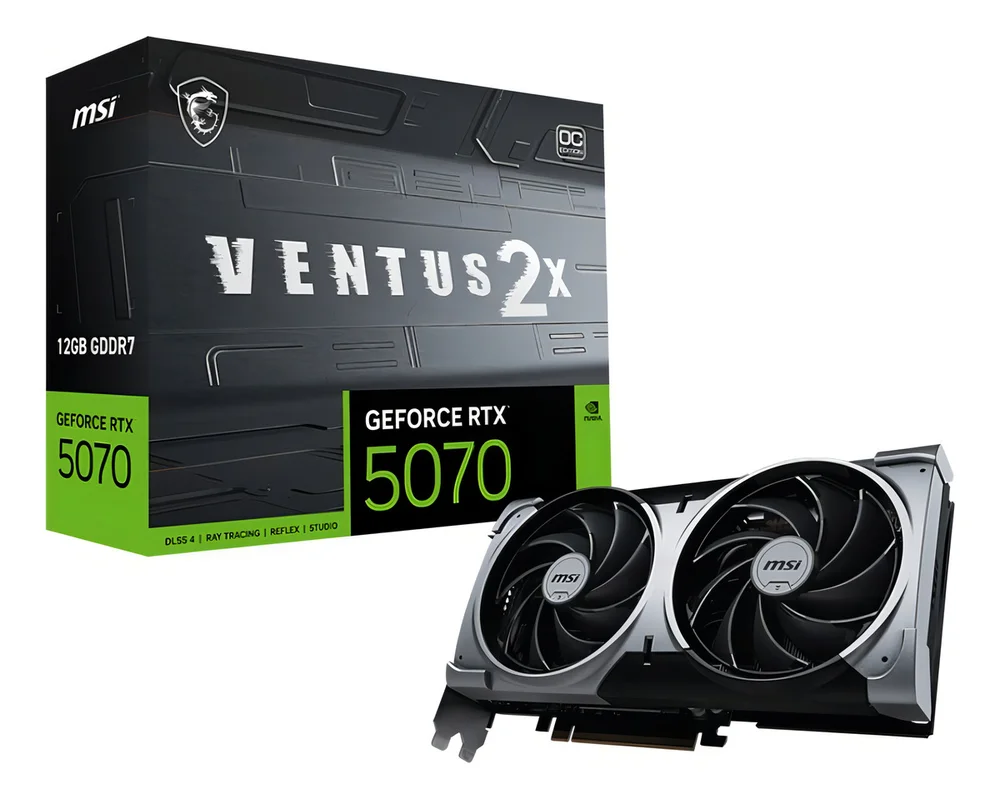 Placa De Vídeo Msi Geforce RTX 5070 12g Ventus 2x Oc G5070-12v2c