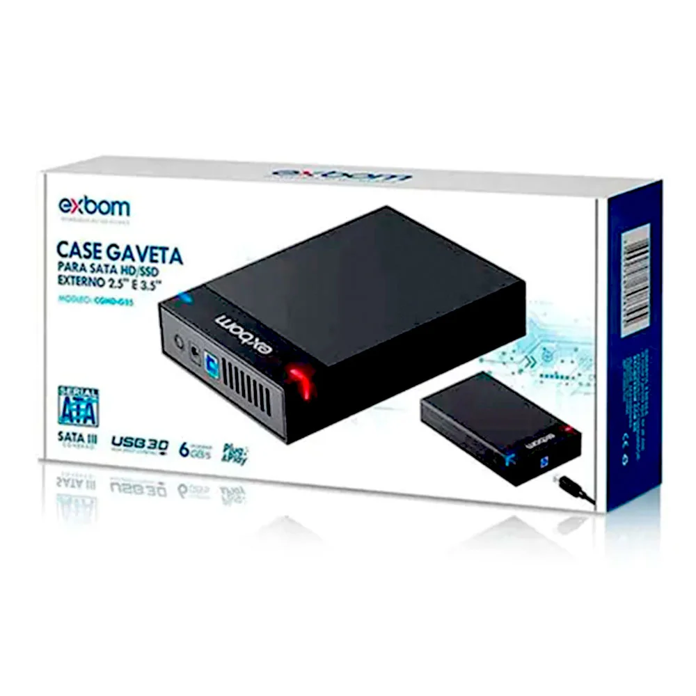 Case Externo Para Hd Sata Iii De 3.5 " Usb 3.0 Gaveta Exbom Cghd-g35 Até 10tb - Case Externo Para Hd Sata Iii De 3.5 " Usb 3.0 Gaveta Exbom Cghd-g35 Até 10tb -