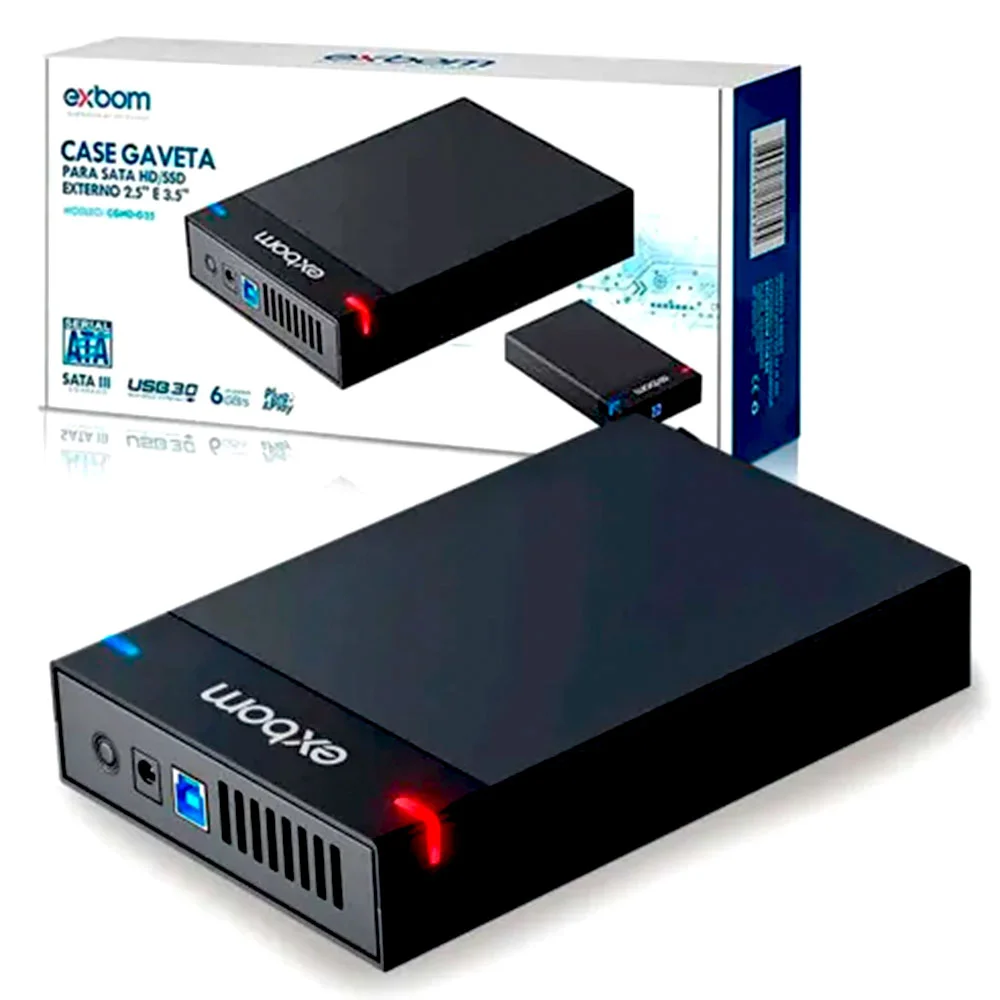 Case Externo Para Hd Sata Iii De 3.5 " Usb 3.0 Gaveta Exbom Cghd-g35 Até 10tb - Case Externo Para Hd Sata Iii De 3.5 " Usb 3.0 Gaveta Exbom Cghd-g35 Até 10tb -