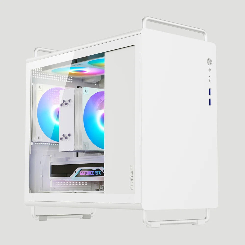 Gabinete Gamer Bg-056 Tiny Pro Branco Bluecase Vidro