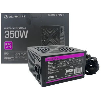 Fonte De Alimentação 350w Com Pfc Ativo, Entrada Ac De 110v A 220v Bluecase - Blu350-pfcps2