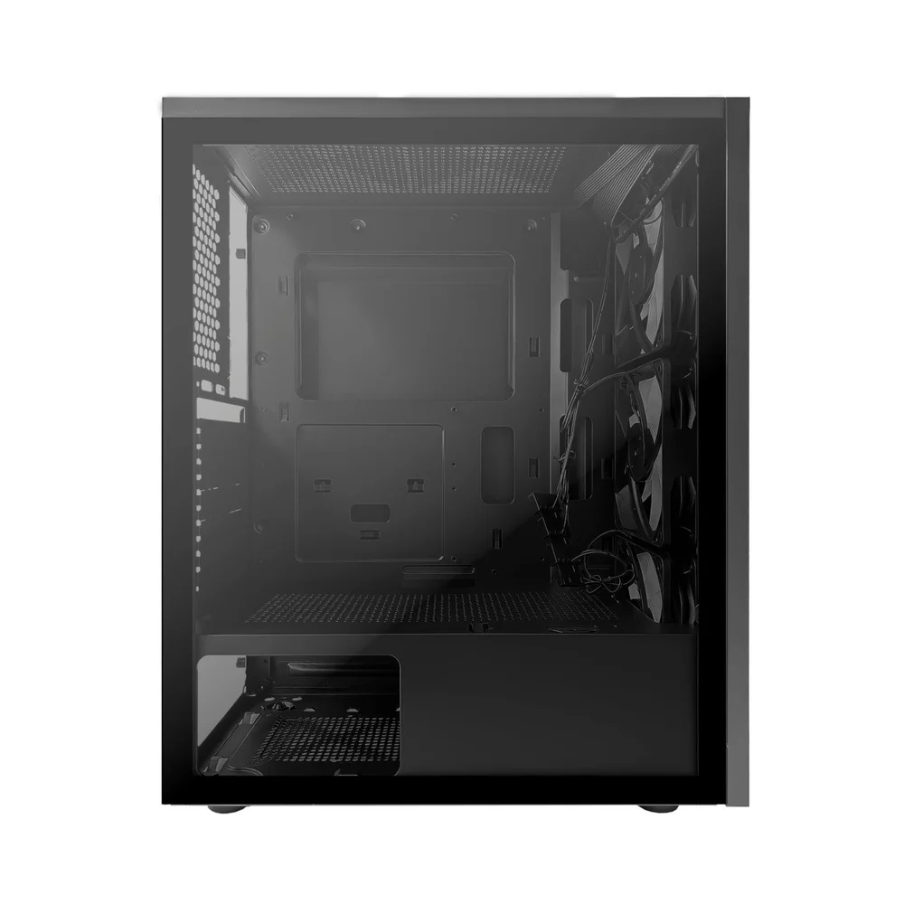 Gabinete Brx Ca-056 Zephyra Vidro Temperado C/3 Fans Preto