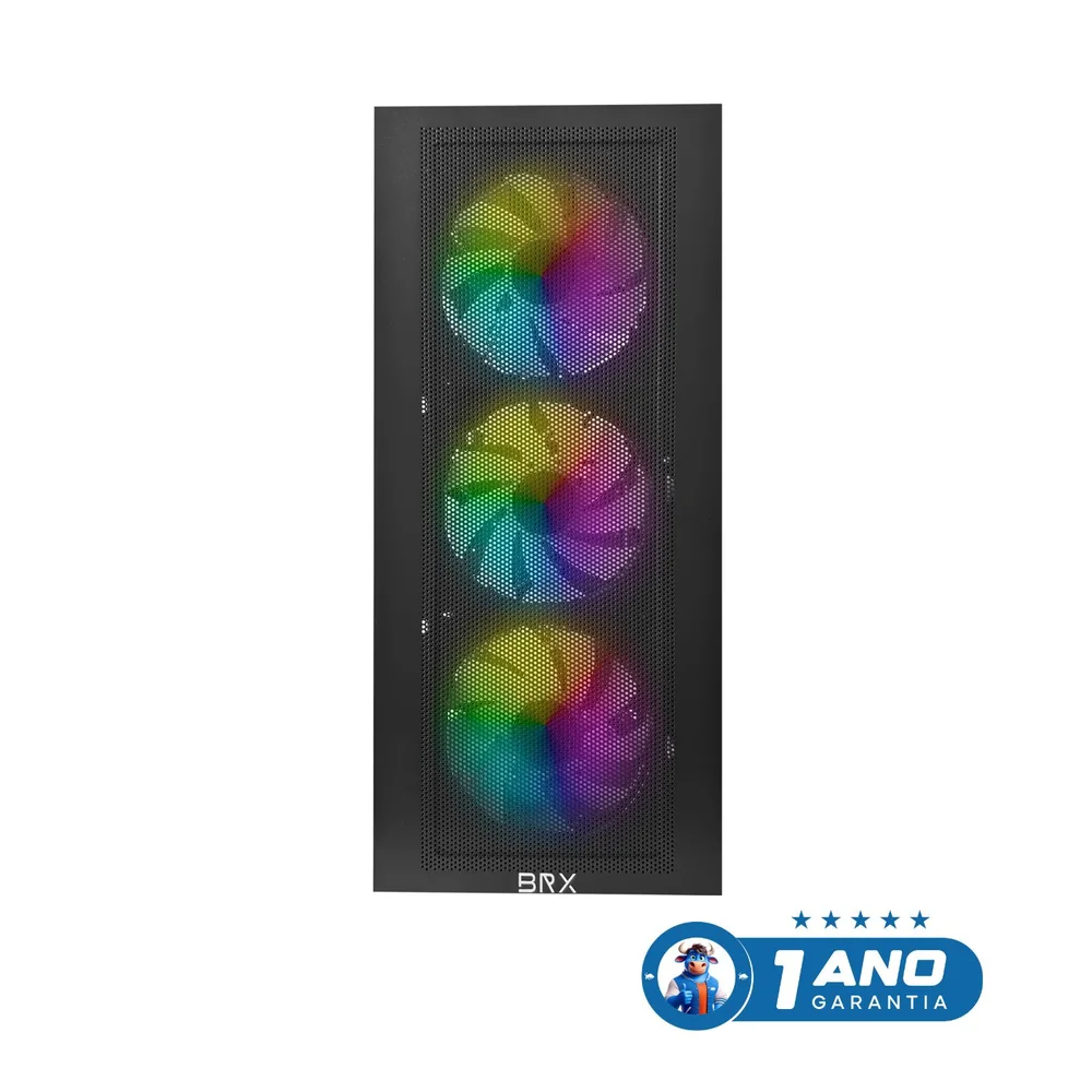 Imagem 4 de 5 do produto Gabinete Brx Ca-056 Zephyra Vidro Temperado C/3 Fans Preto
