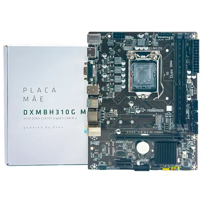 Placa Mãe Duex Dxmbh310g M2, Socket Intel LGA  1151, Ddr4, Chipset H310, Lan Gigabit, Slot M.2 Nvme, HDMI - Micro Atx
