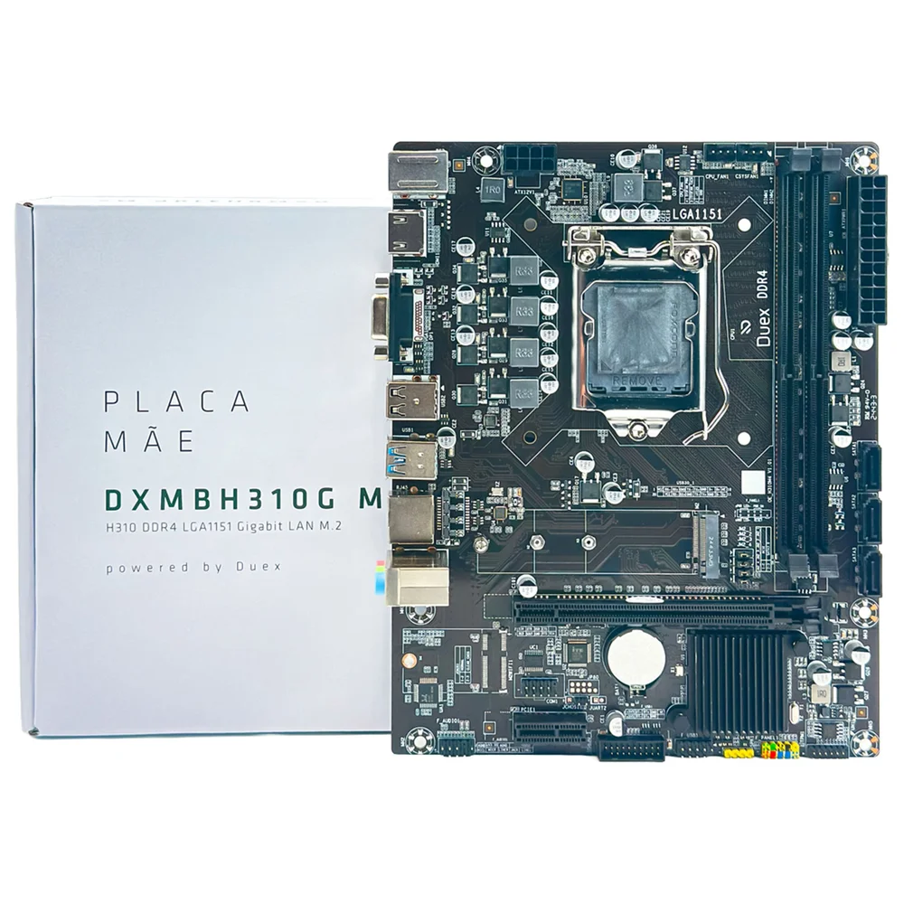 Placa Mãe Duex Dxmbh310g M2, Socket Intel LGA  1151, Ddr4, Chipset H310, Lan Gigabit, Slot M.2 Nvme, HDMI - Micro Atx 4