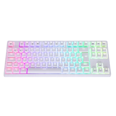 Teclado Gamer Fallen Pantera Pro Switch Prata - Branco - Tkl