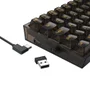 Teclado Gamer Redragon Castor Pro RGB Sem Fio Clear Black Switch Crystal
