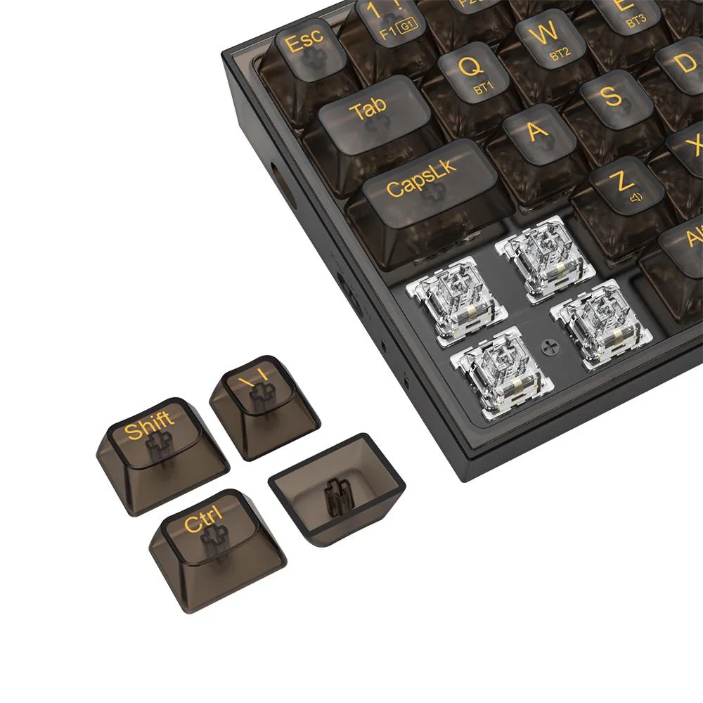 Teclado Gamer Redragon Castor Pro RGB Sem Fio Clear Black Switch Crystal Teclado Gamer Redragon Castor Pro RGB Sem Fio Clear Black Switch Crystal