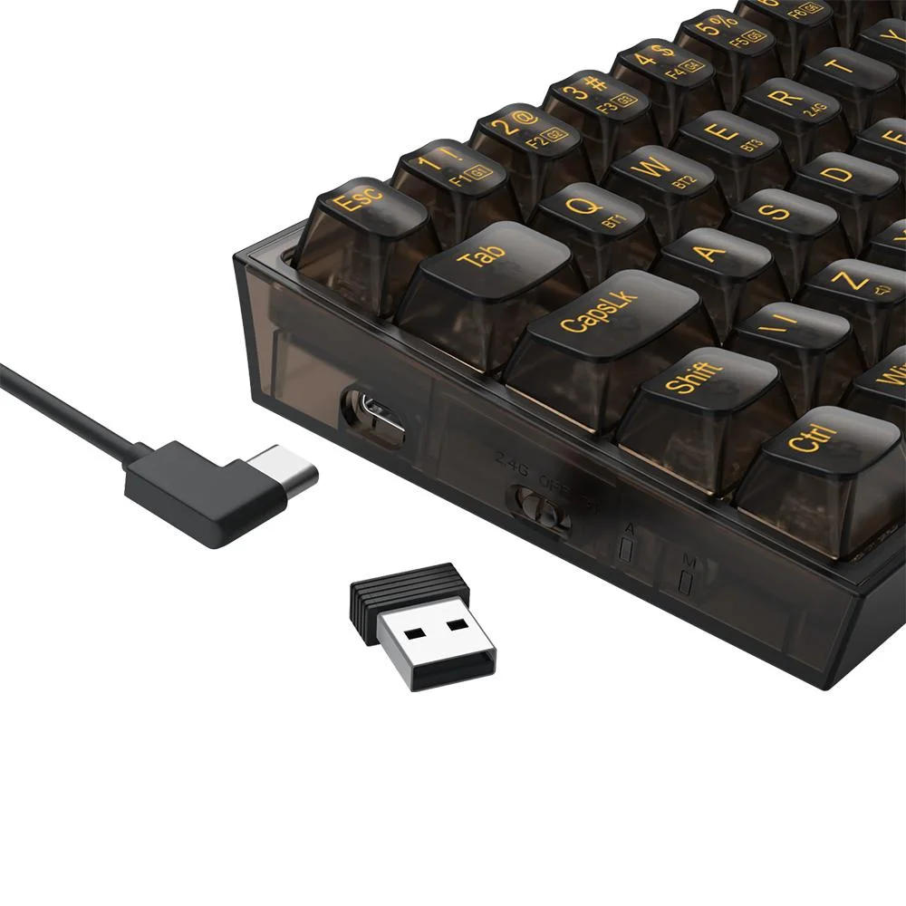 Teclado Gamer Redragon Castor Pro RGB Sem Fio Clear Black Switch Crystal Teclado Gamer Redragon Castor Pro RGB Sem Fio Clear Black Switch Crystal