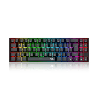Teclado Mecânico Gamer Redragon Deimos Switch Marrom RGB Wireless Abnt2 - Preto