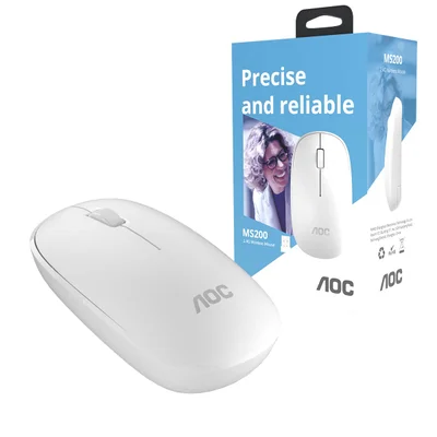 Mouse Optico Sem Fio Aoc 2,4ghz Office Preto 1200dpi Ms200b