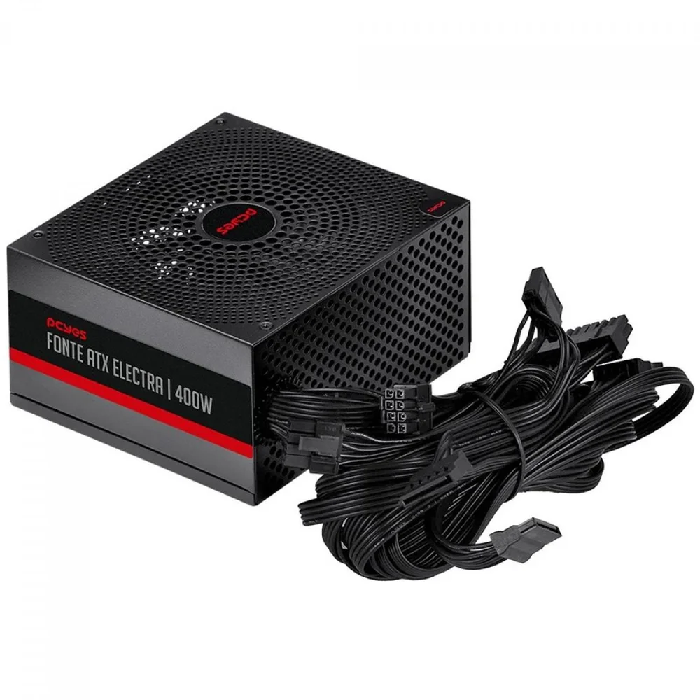 Imagem 2 de 5 do produto Fonte PCyes Electra, 400w, Pfc Ativo, Preto, Elec400w