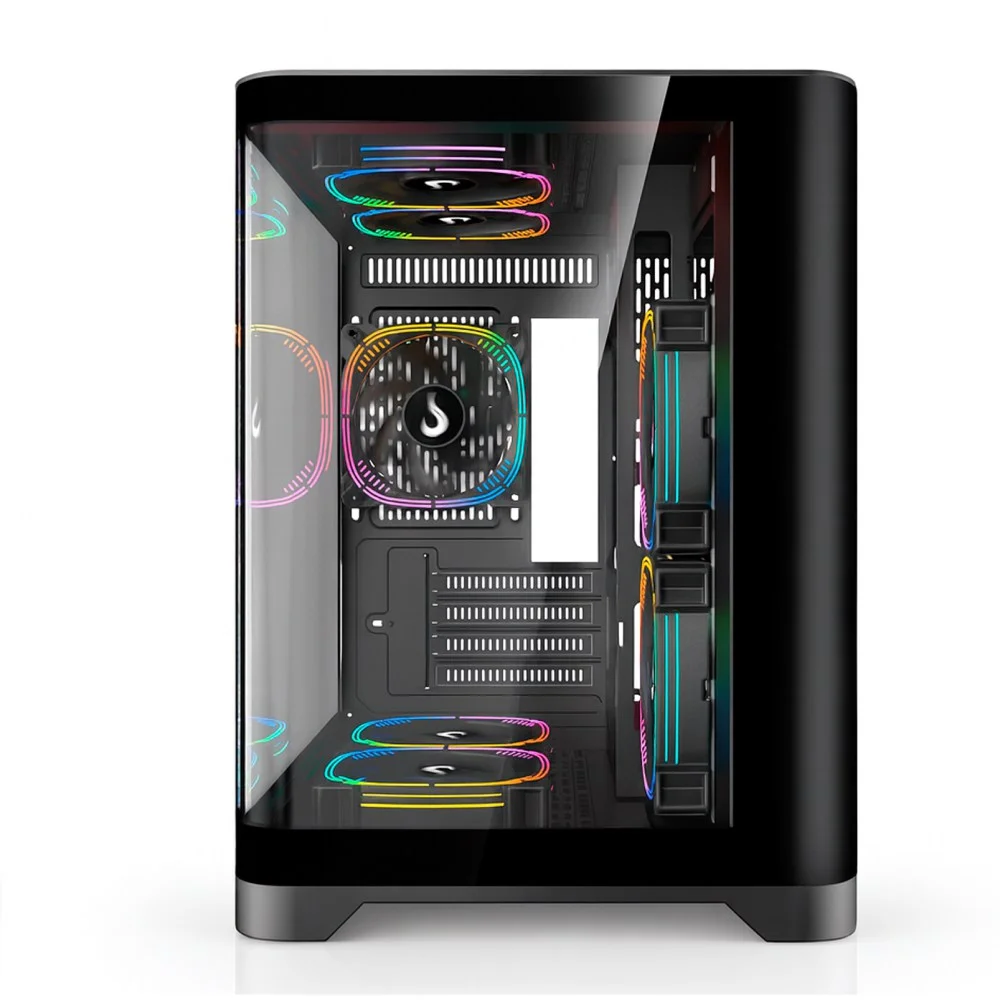 Imagem 3 de 5 do produto Gabinete Gamer Rise Mode Glass Curvo, M-ATX, Mid Tower, Lateral e Frental em Vidro, Preto - RM-GA-GC-FB
