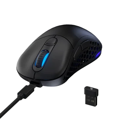 Mouse Gamer Sem Fio, Fallen Morcego, Wireless - Preto, LED RGB