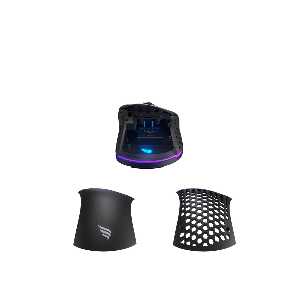 Imagem 3 de 5 do produto Mouse Gamer Sem Fio, Fallen Morcego, Wireless - Preto, LED RGB