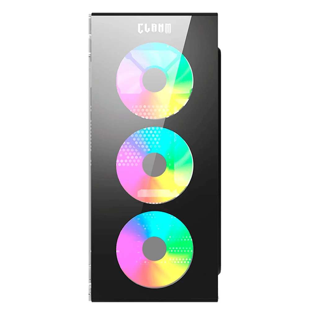 Imagem 2 de 5 do produto Gabinete Gamer Smog Preto 4 Fan Atx Micro Atx Mini-itx Clanm