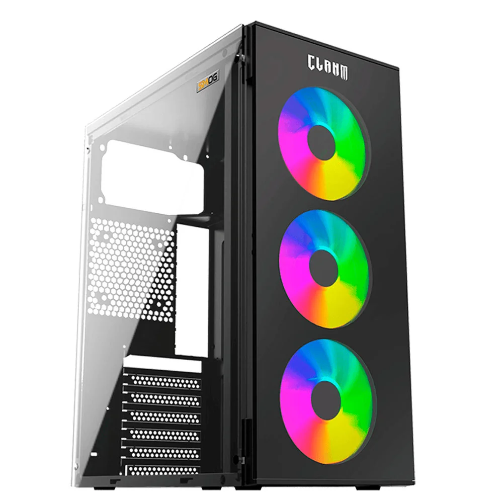 Imagem 4 de 5 do produto Gabinete Gamer Smog Preto 4 Fan Atx Micro Atx Mini-itx Clanm