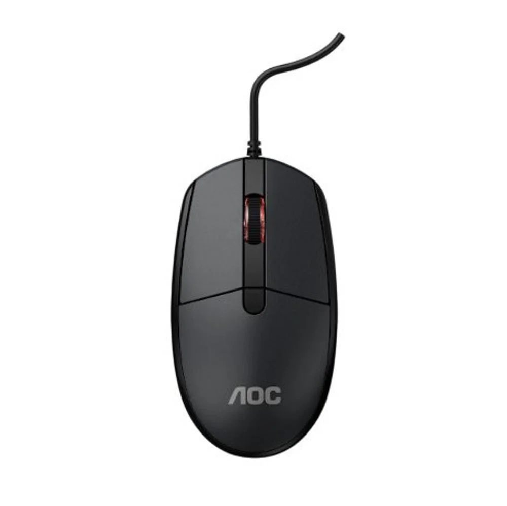 Imagem 5 de 5 do produto Mouse Com Fio AOC MS130, 1000 DPI, USB, Plug And Play, Preto