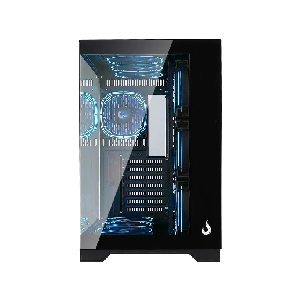 Imagem 3 de 5 do produto Gabinete Gamer Rise Mode Galaxy Glass Standard V2, Mid Tower, ATX, Lateral e Frontal em Vidro Temperado, Sem FANs, Preto - RM-GA-GGST2-FB