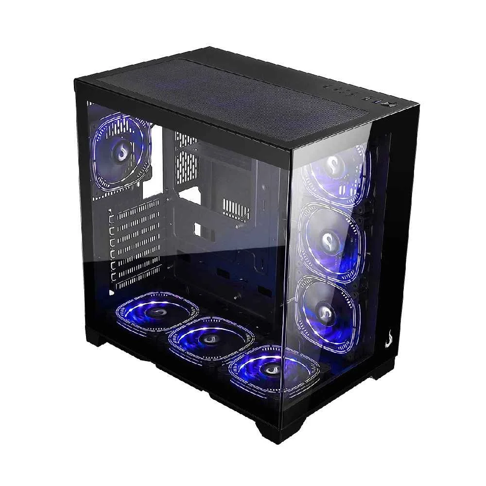 Imagem 4 de 5 do produto Gabinete Gamer Rise Mode Galaxy Glass Standard V2, Mid Tower, ATX, Lateral e Frontal em Vidro Temperado, Sem FANs, Preto - RM-GA-GGST2-FB