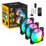 Kit 3 Cooler Fan Ventoinha Eurus ARGB 120mm Controladora Clanm 3