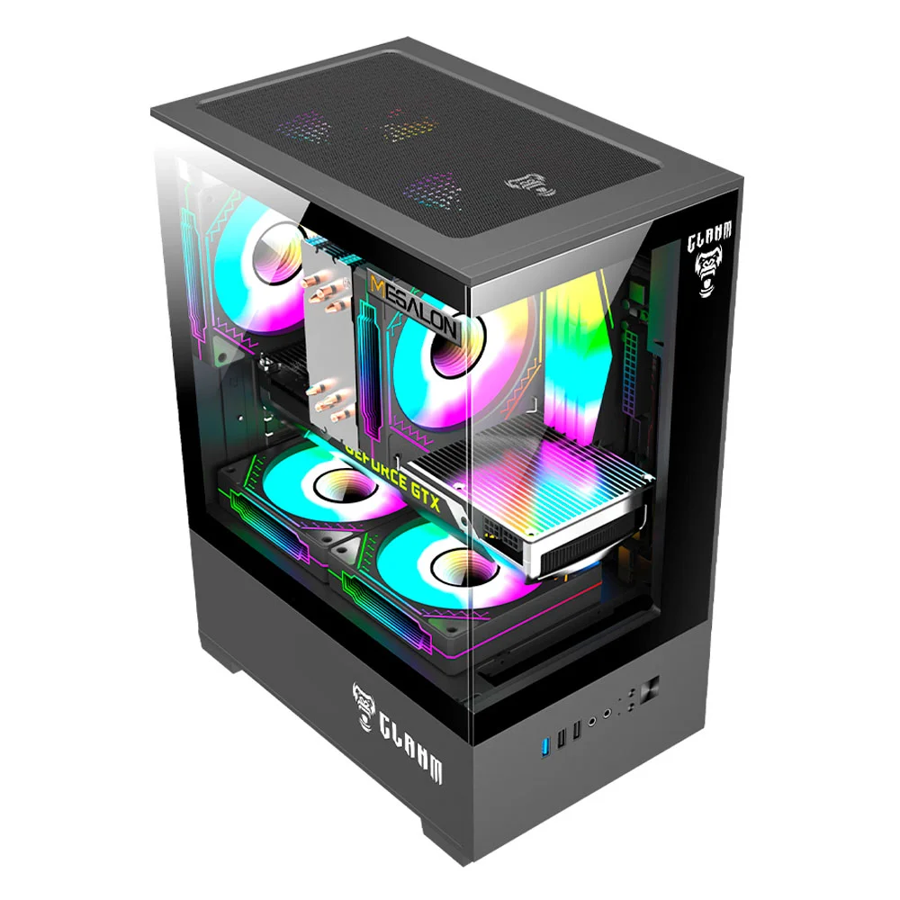 Imagem 2 de 4 do produto Gabinete Gamer Aquario Megalon 3 Fan Matx Mini-itx Clanm