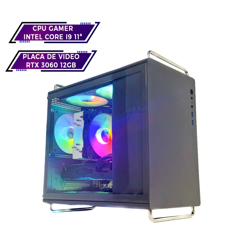 Computador Cpu Gamer Intel i9 11ª 16gb Ram SSD 1TB RTX 3060 12gb - Gabinete Tiny Pro Cinza - view 2