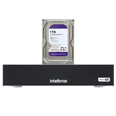 Kit Dvr Gravador De Vídeo Intelbras Mhdx 1108-c 8 Canais Com Detecção De Movimento + Hd 1TB
