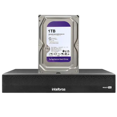 Kit Gravador De Vídeo Digital Mhdx 3116-c 16 Canais Com Inteligência Artificial Intelbras + Hd 1TB
