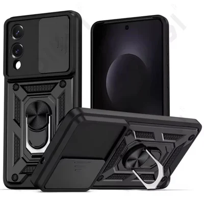 Capa Capinha Case Para  Samsung Galaxy S25 Edge - Protetora Resistente Anti Impacto Queda Armadura Militar Cor:preto