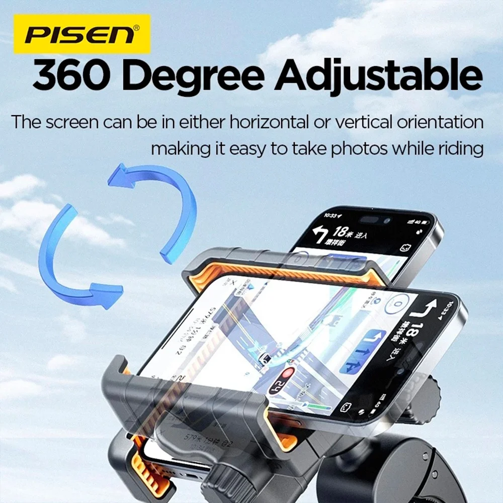 Imagem 3 de 5 do produto Suporte Celular Ciclismo Pisen Tp-zj01 Para Guidão Preto