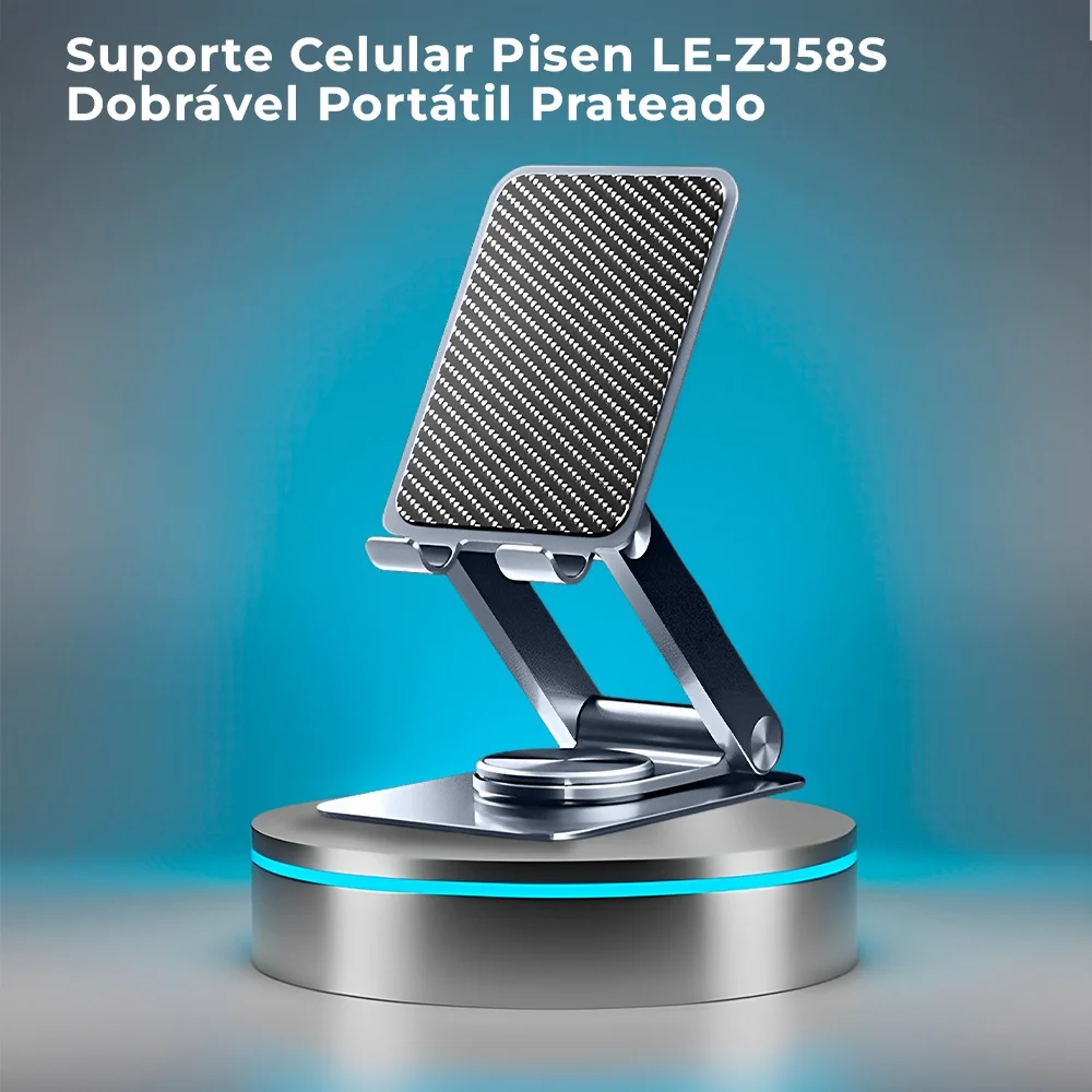 Imagem 3 de 5 do produto Suporte Celular Pisen Le-zj58 Dobrável Portátil Prateado