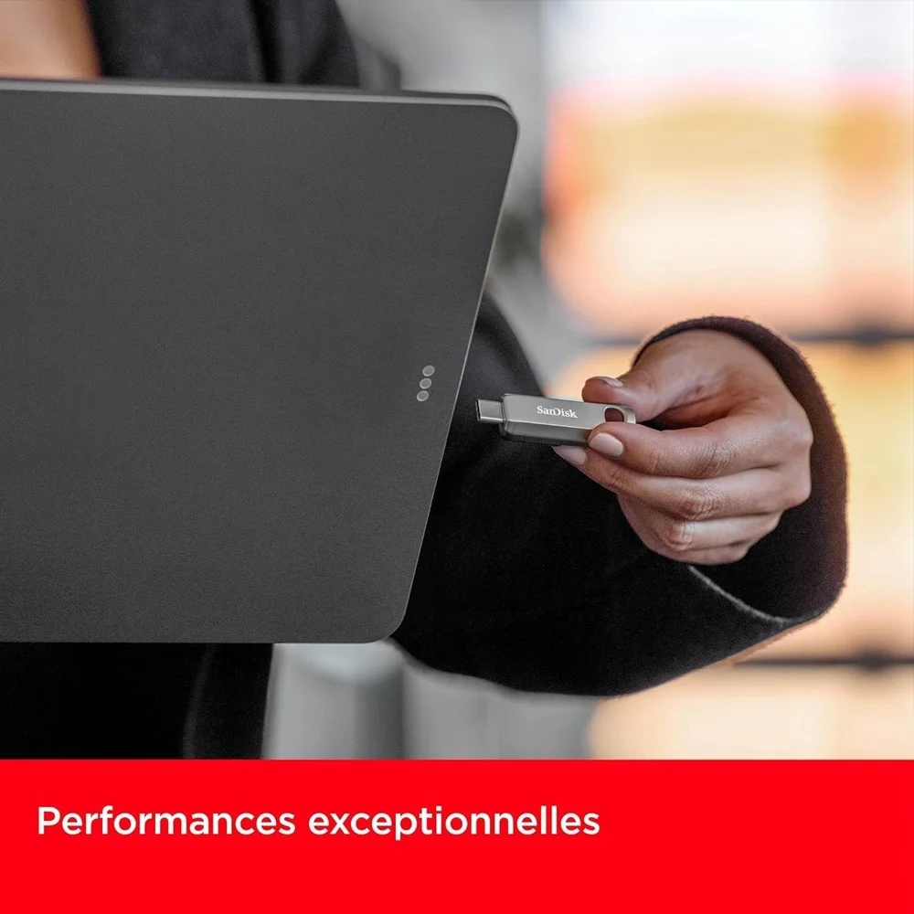 Imagem 5 de 5 do produto Pen Drive Sandisk 64gb Usb C 3.2 Ultra Luxe 300mbs Prata